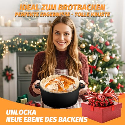 NZQXJXZ Gusseisen Brotbacktopf Dutch Oven – 26cm 2-in-1