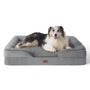 BEDSURE Orthopädisches Hundesofa für grosse Hunde – 106x80 cm, Grau. Formstabiles Hundebett zur Gelenkentlastung.