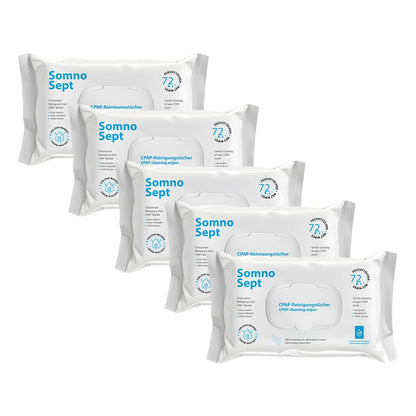SomnoSept CPAP-Reinigungstücher aus Viskose, 5 x 72 Stück
