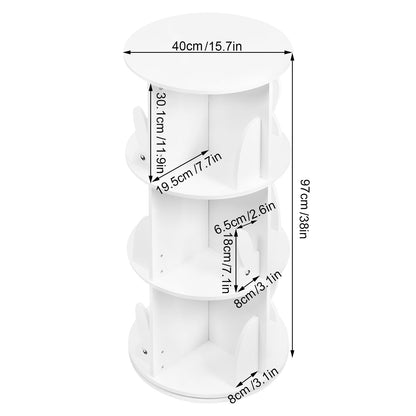 WOLTU Drehbares Kinderzimmer Bücherregal 3 Ebenen – Weiss
