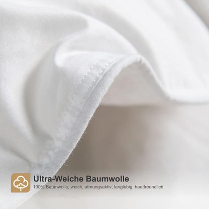 DWR Daunendecke Ganzjahr Bio-Baumwolle 200x200 cm weiss