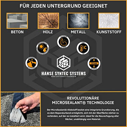 HSS Dach Reparaturband selbstklebend – Schwarz 150mm x 5m