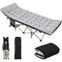Yaheetech Feldbett mit Matratze, klappbares Campingbett bis 150 kg, grau-schwarz