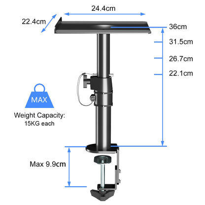 suptek SDM001B Lautsprecherständer, 2er-Pack, bis 23 kg, schwarz
