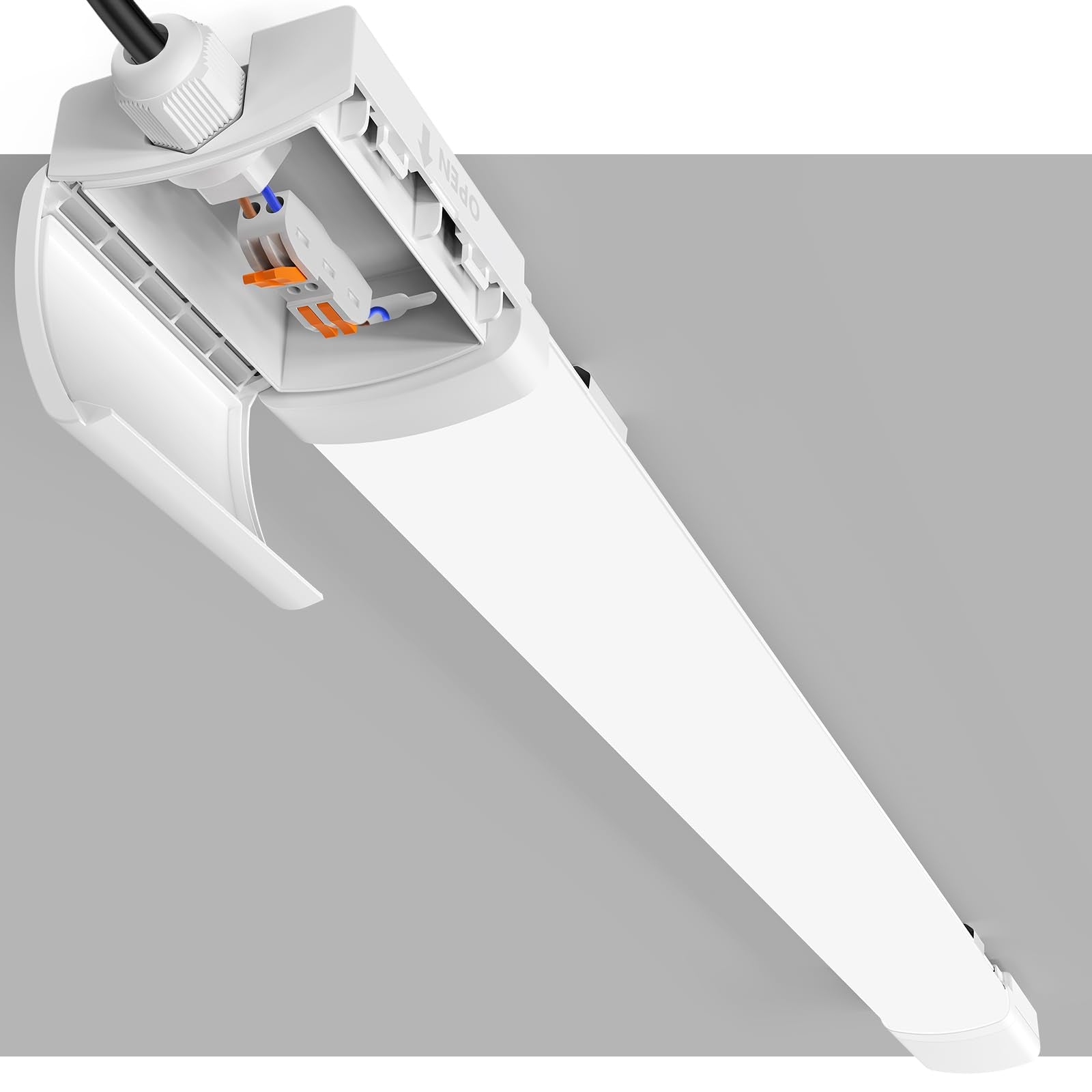 ANTENLICHT LED Feuchtraumleuchte 120 cm 36 W IP65, 2er-Set, Weiss, flache Wannenleuchte