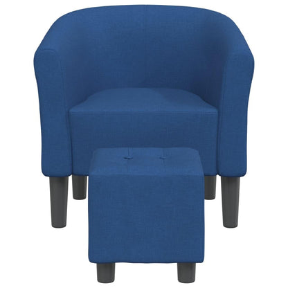 vidaXL Clubsessel Polstersessel mit Fussocker, Blau Stoff