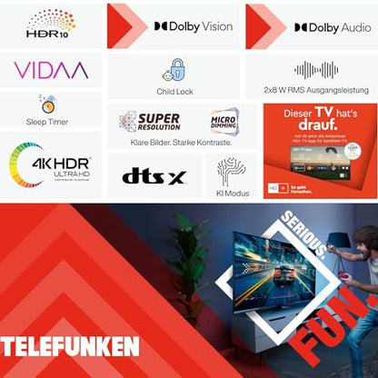 TELEFUNKEN D43U790B2CW 43 Zoll 4K UHD LED Smart TV