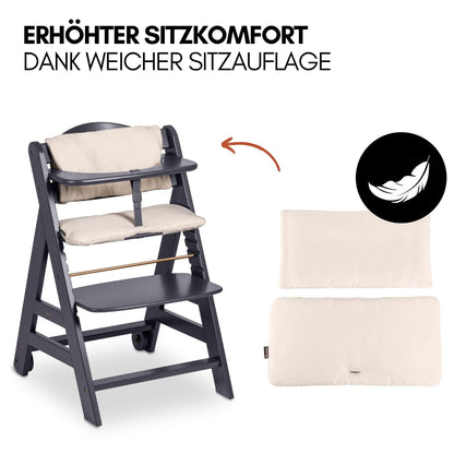 hauck Beta+ Newborn Set Babyhochstuhl ab Geburt - Dark Grey