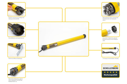 Schellenberg 20110 Rolladenmotor MINI Standard 10 Nm Rohrmotor