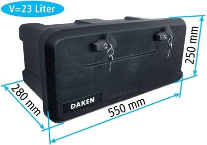 DAKEN Blackit 2 Deichselbox 550 x 250 x 295 mm, 23 Liter