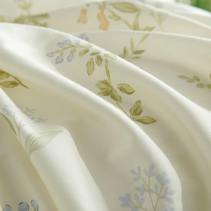Sedefen Wende Bettwäsche Set - Baumwolle 220x240 Blumen Blau