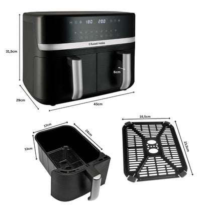 Russell Hobbs SatisFry Heissluftfritteuse 9L Dual 27681-56