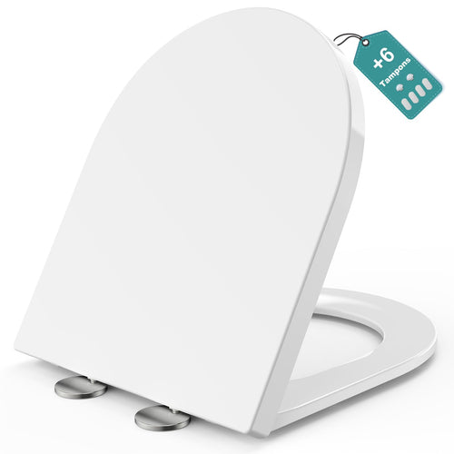 MEEJEE WC-Sitz D-Form mit Absenkautomatik, Duroplast, weiss
