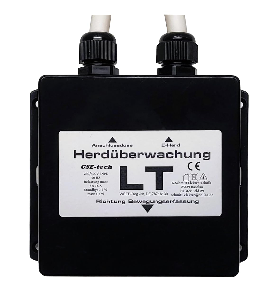 SmartGuard Herdwächter – Automatische Herdabschaltung & Überwachung. Kompaktes weißes Modul. Schützt vor Brandgefahr.