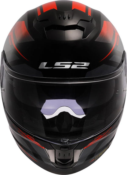 LS2 Stream II Fury Integralhelm - Gloss Black Red L