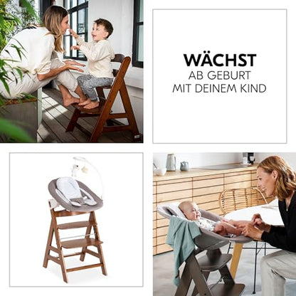 hauck Alpha+ Newborn Set Deluxe Baby Holz Hochstuhl - Walnut