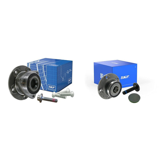SKF VKBA 6556 Radlagersatz Hinten - Audi VW Seat Skoda, silberfarben, zylindrisch. Ermöglicht reibungslose Drehung des Hinterrads.