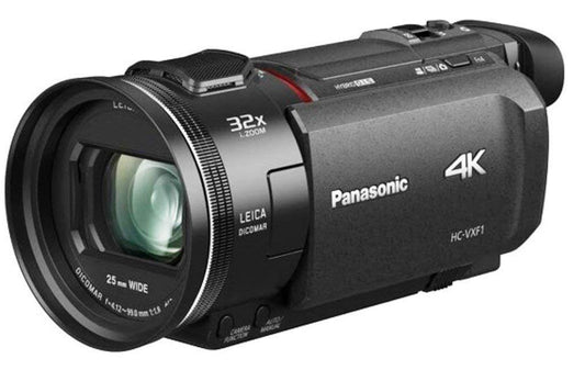 Panasonic HC-VXF1 Digitale Handheld Videokamera - 4K. Schwarze, kompakte Videokamera mit Optik und schwenkbarem LCD zur Videoaufzeichnung.