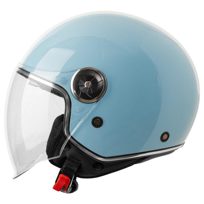 VINZ Arenas Motorrad Jethelm mit Doppelvisier - Hellblau
