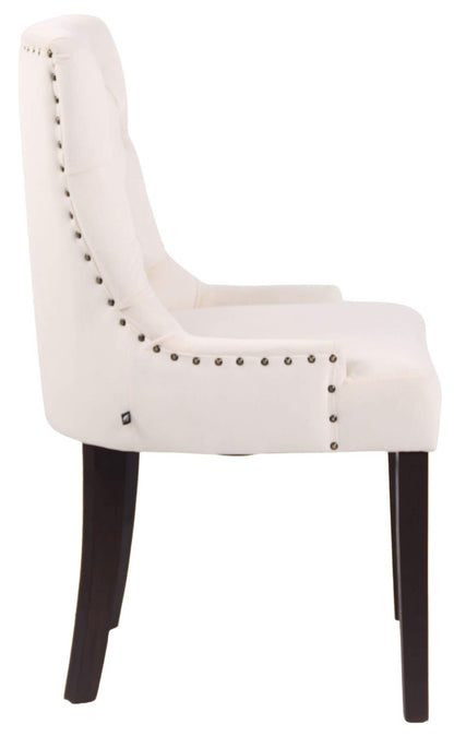 CLP Esszimmerstuhl Aberdeen Samt – Creme / Antik Holz
