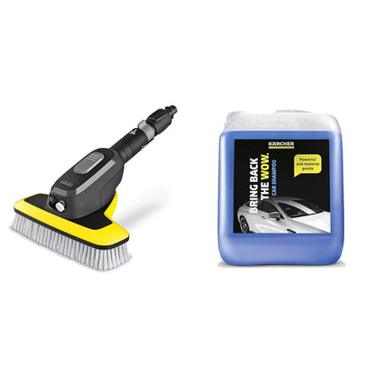 Kärcher WB 7 Plus 3-in-1 Waschbürste – für Schaumreinigung. Grün-gelbe Bürste. Reinigt mit Hochdruck, Schaum & Bürsten.