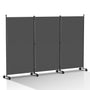 Vigevee Paravent Raumteiler klappbar 3-teilig 263x181 cm Anthrazit mit Polyestergewebe und Universalrollen