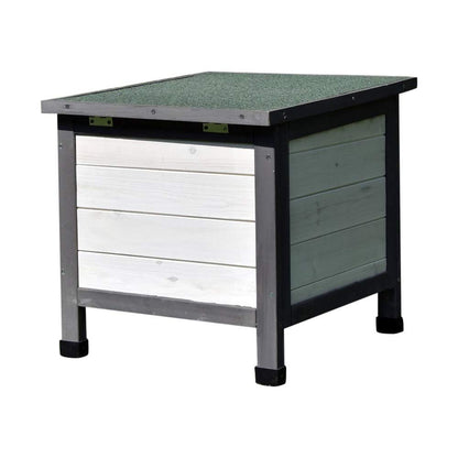 Melko Katzenhaus Grau/Weiss 50x45x43 cm mit klappbarem Dach und Rampe