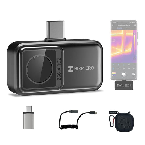 HIKMICRO Mini2 Wärmebildkamera 256x192px 50° – Android USB-C, kompaktes, schwarzes Gerät. Zeigt Wärmebilder auf Android-Geräten via USB-C.