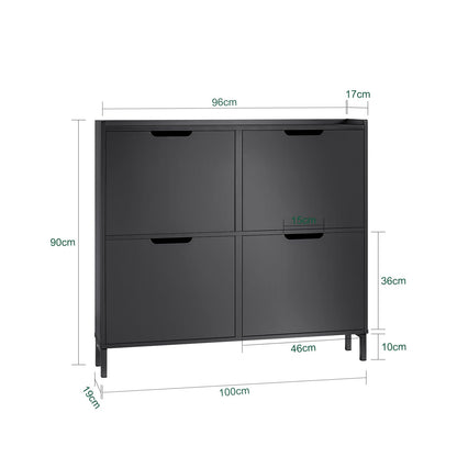 SoBuy FSR100 Schuhschrank schmal platzsparend - Schwarz