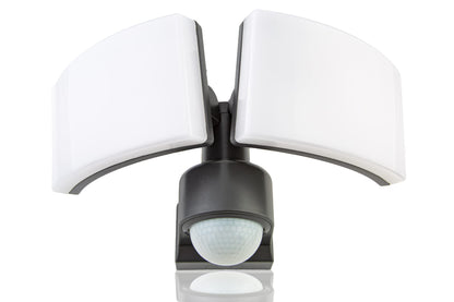 HUBER LED Strahler 2x20W mit 360° Bewegungsmelder Anthrazit