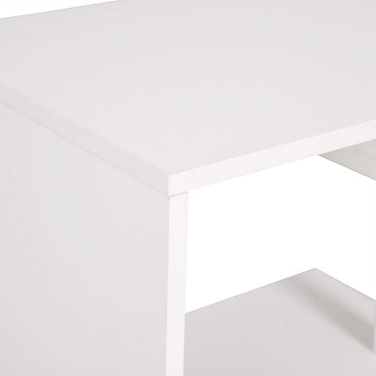WOLTU Bartisch mit 3 Ablageflächen drehbar - Weiss