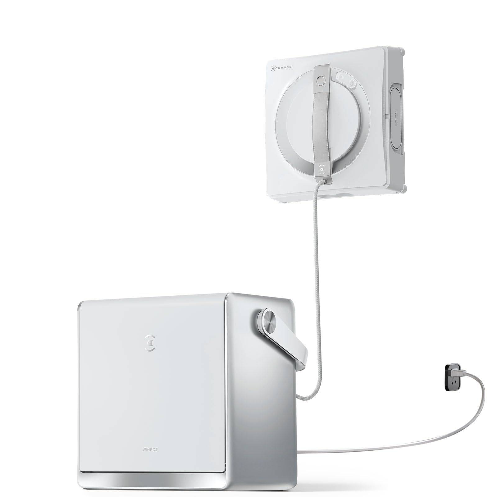ECOVACS WINBOT W2 PRO Omni Fensterputzroboter - Weiss. Weißer, rechteckiger Roboter für automatische Fensterreinigung.