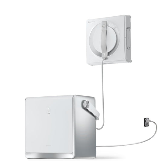 ECOVACS WINBOT W2 PRO Omni Fensterputzroboter - Weiss. Weißer, rechteckiger Roboter für automatische Fensterreinigung.