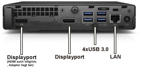HP Mini PC Silent, Intel Pentium 4400T, 8GB DDR4, 256GB SSD, Win 11 – schwarzes Kompaktgehäuse