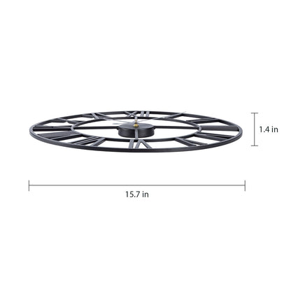 ACCSHINE Wanduhr Gross 60 cm, römische Ziffern, lautlos, Metall