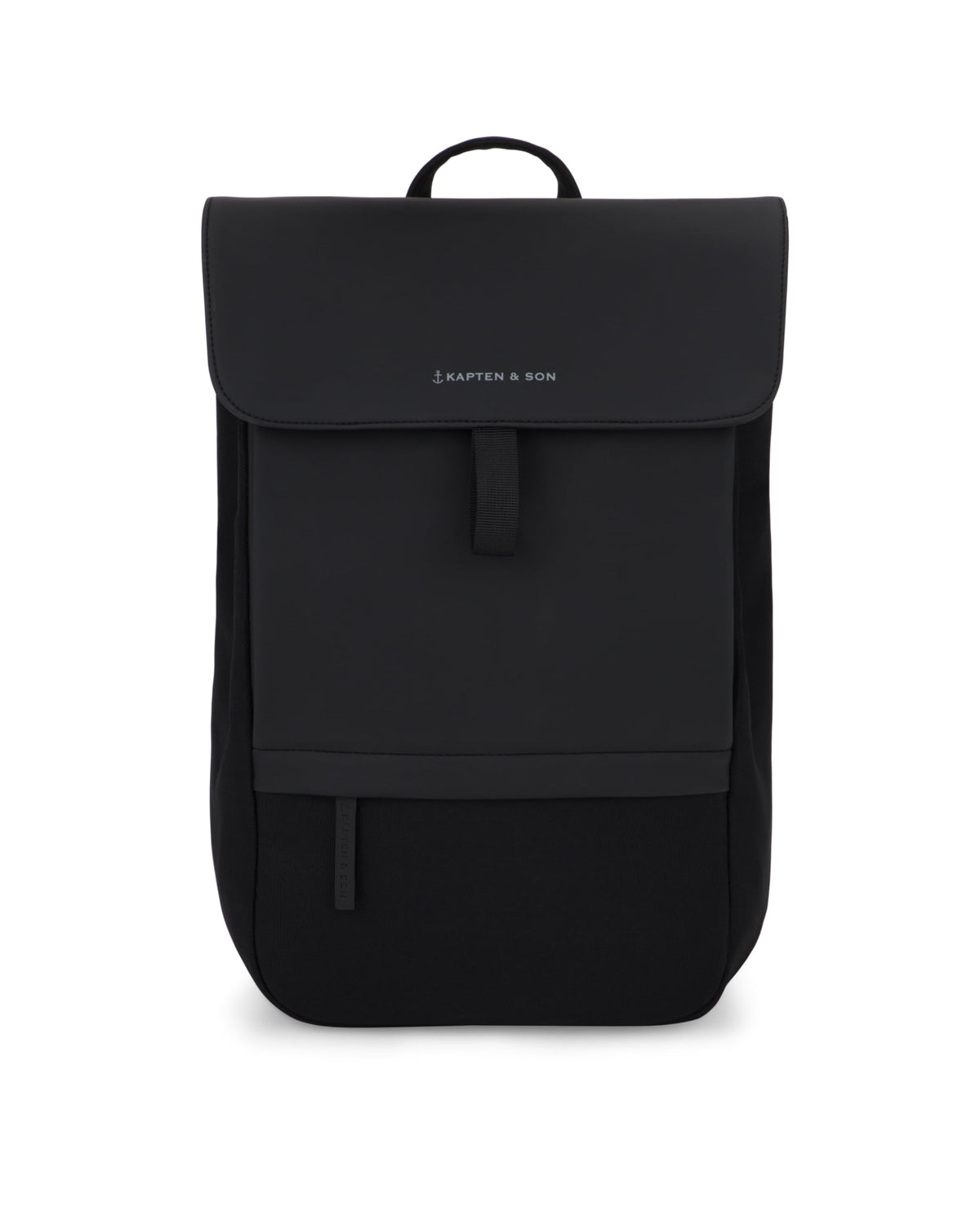 Kapten & Son Rucksack Fyn Classic All Black 11 L mit 14" Laptopfach in Schwarz aus veganem Tech-Material
