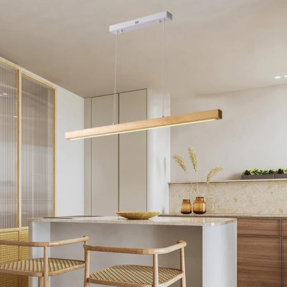 Pinrutar Holz LED Pendelleuchte - dimmbar Esstisch L100CM 36W