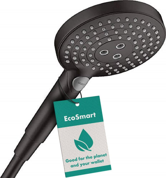 hansgrohe Raindance Select S 120 Wassersparender Duschkopf Mattschwarz. Rund. Reduziert den Wasserverbrauch beim Duschen.