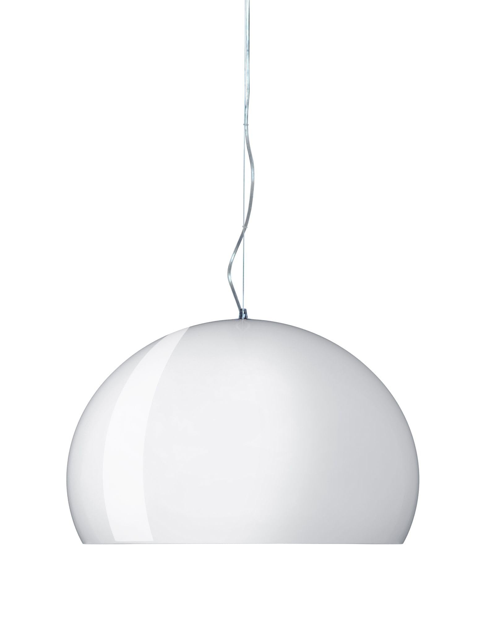 Kartell FL/Y Pendelleuchte - Weiss Undurchsichtig Glänzend. Glänzende, weiße Kuppelleuchte zur Deckenmontage. Sorgt für diffuse Raumbeleuchtung.
