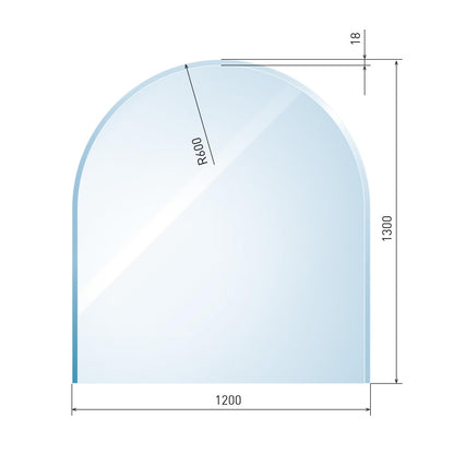 raik Glasplatte Bodenplatte Funkenschutz – 120x130 cm Facette Zunge
