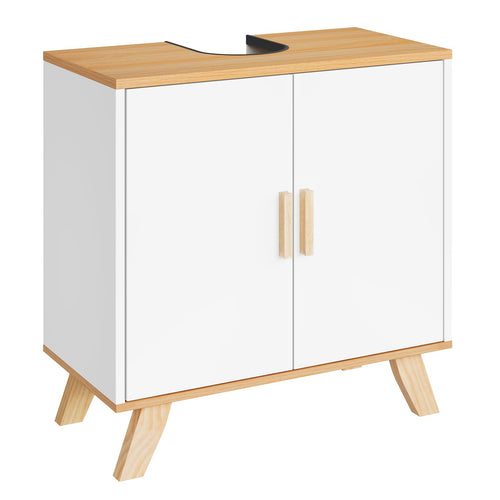 EUGAD Waschbeckenunterschrank mit 2 Türen, 60 x 30 x 60 cm, weiss
