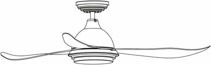PEPEO Raja Deckenventilator mit Beleuchtung – Weiss 122cm