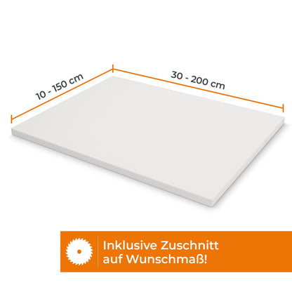 HausFux Spanplatte melaminbeschichtet – 2.5cm, Icy White, ABS-Kante