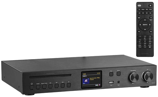 VR-Radio WLAN HiFi Receiver - Internetradio DAB+ CD BT USB: Rechteckig, schwarz. Zur Wiedergabe von digitalen Audioquellen.
