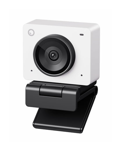OBSBOT Meet 2-4K KI Webcam mit KI Framing – Wolkenweiss. Kompakte 4K-Webcam für Videokonferenzen mit KI-Framing.