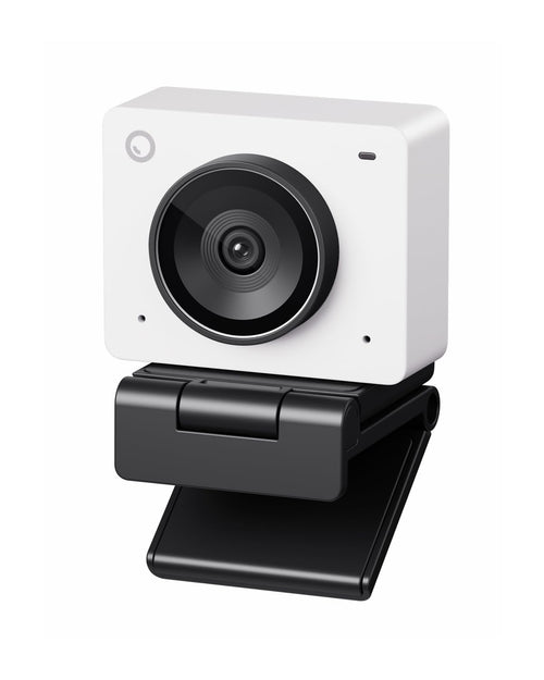 OBSBOT Meet 2-4K KI Webcam mit KI Framing – Wolkenweiss. Kompakte 4K-Webcam für Videokonferenzen mit KI-Framing.