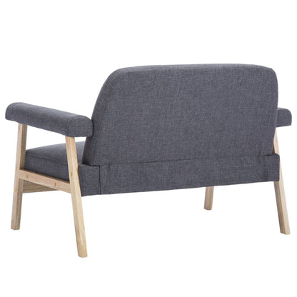 vidaXL Sofa 2-Sitzer Polstersofa – Stoff Dunkelgrau