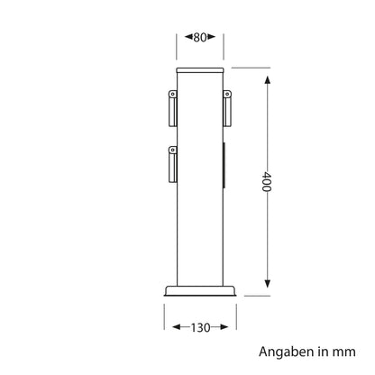 ledscom.de Garten Steckdosensäule Polly - 3-Fach Smart Home anthrazit