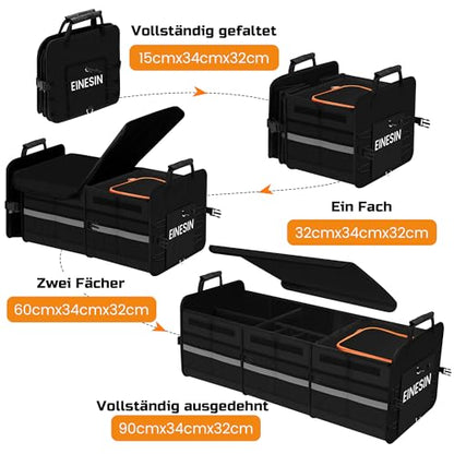 Einesin Kofferraum Organizer 88L mit 22L Kühltasche