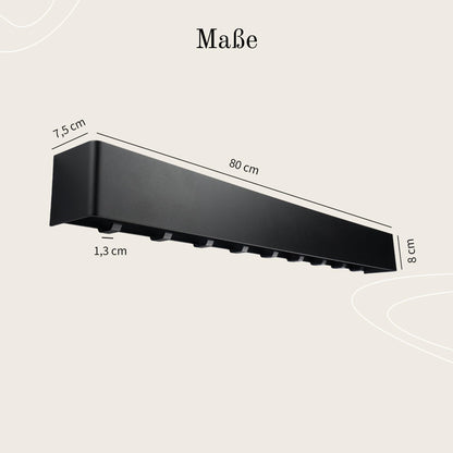 Designfabrik Hamburg Wandgarderobe Metall 80cm Matt Schwarz